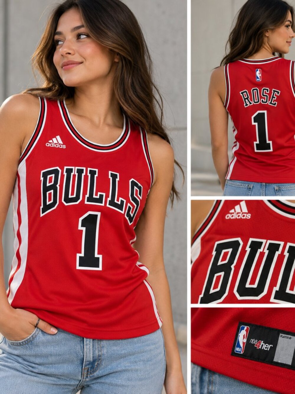 Adidas Chicago Bulls Derrick Rose #1 Women's Small NBA Jersey Red